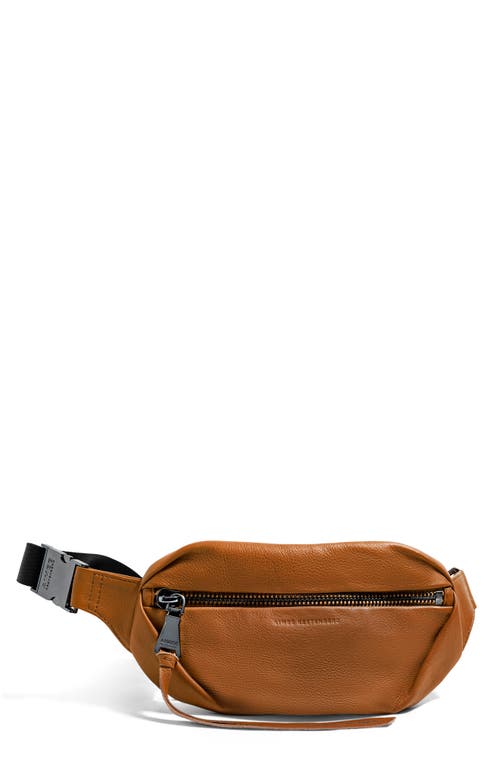Aimee Kestenberg Milan Leather Belt Bag in Chestnut W/Gunmetal