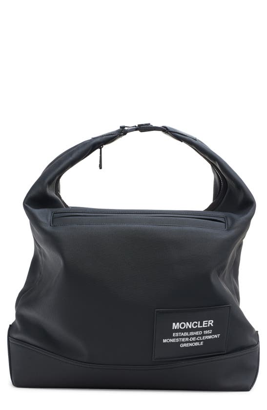 Shop Moncler Nakoa Coated Canvas Tote In Black