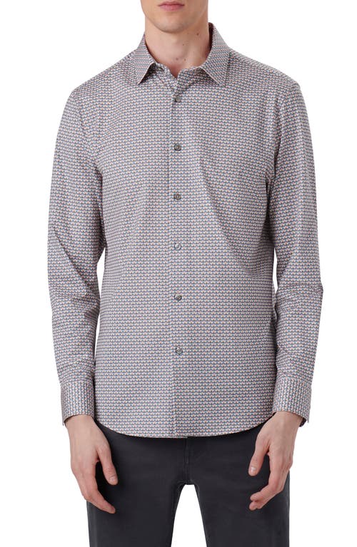 Bugatchi James OoohCotton Geometric Print Button-Up Shirt Dusty Pink at Nordstrom