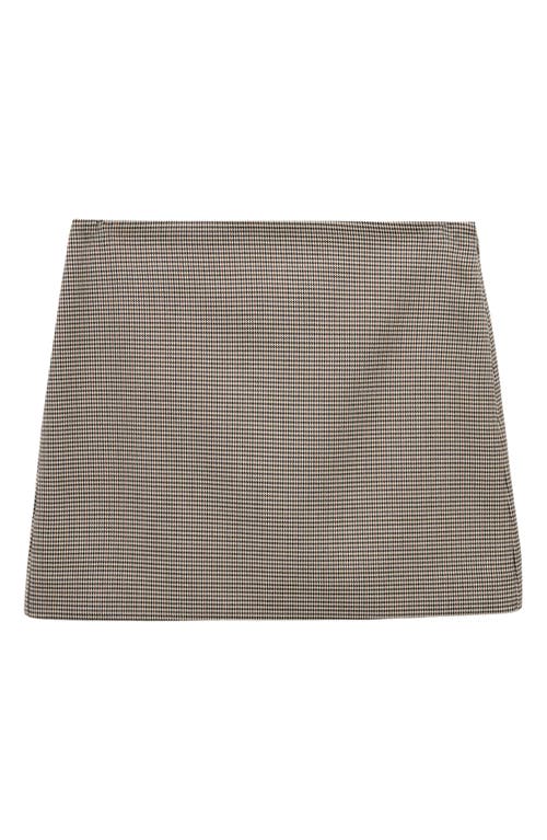 Shop Mango Houndstooth Miniskirt In Brown