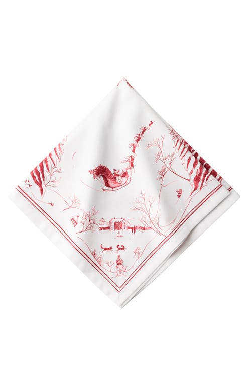 Shop Juliska Country Estate Winter Frolic Coyyon Napkin In White/red