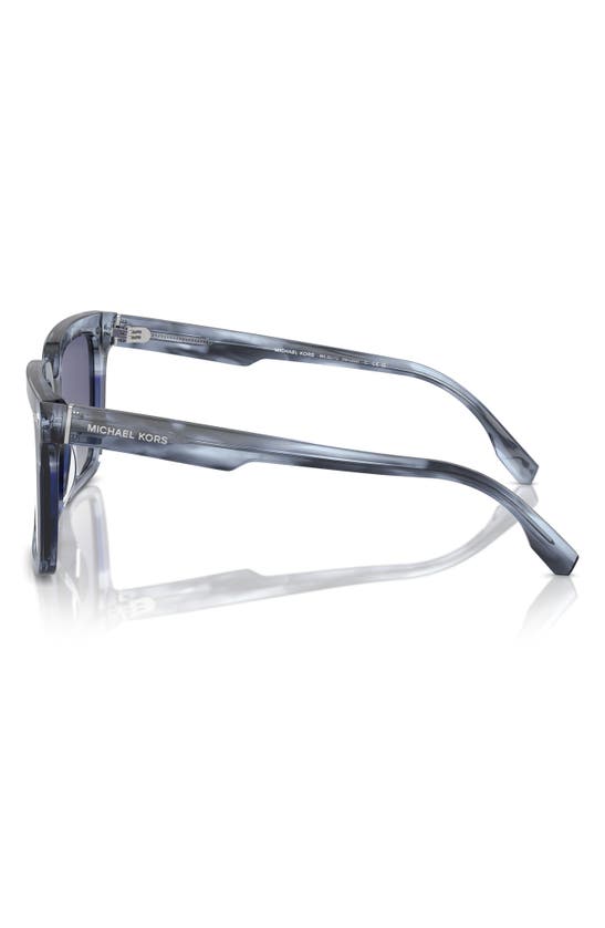 Shop Michael Kors Abruzzo 55mm Square Sunglasses In Blue Horn