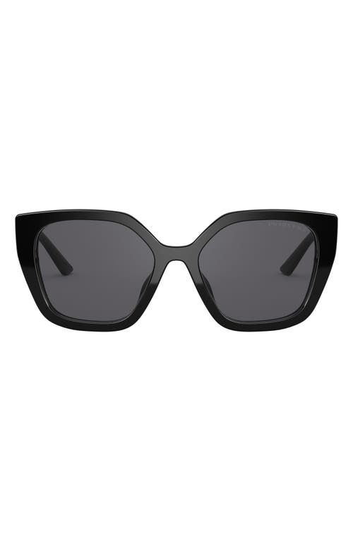 Prada 52mm Polarized Rectangular Sunglasses in Black at Nordstrom