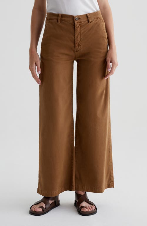 Shop Ag Caden Twill Wide Leg Pants In Sulfur Camelwood