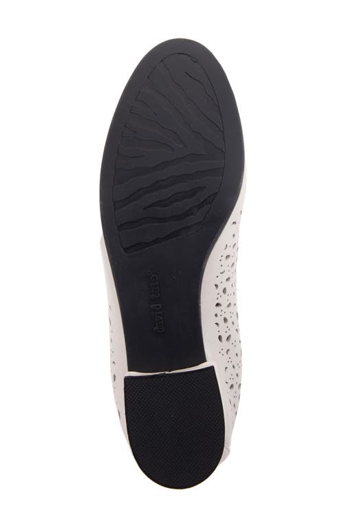 David Tate Laser Cut Ballet Flat In White Calf