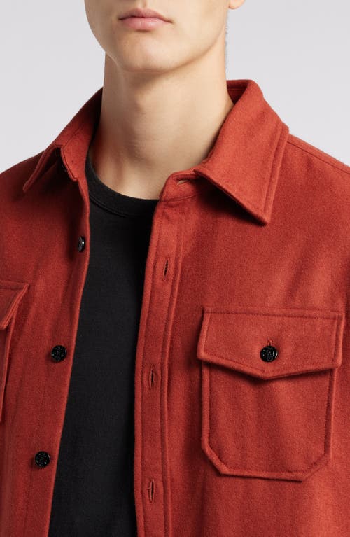 Shop Schott Nyc Cpo Wool Blend Work Shirt In Spice