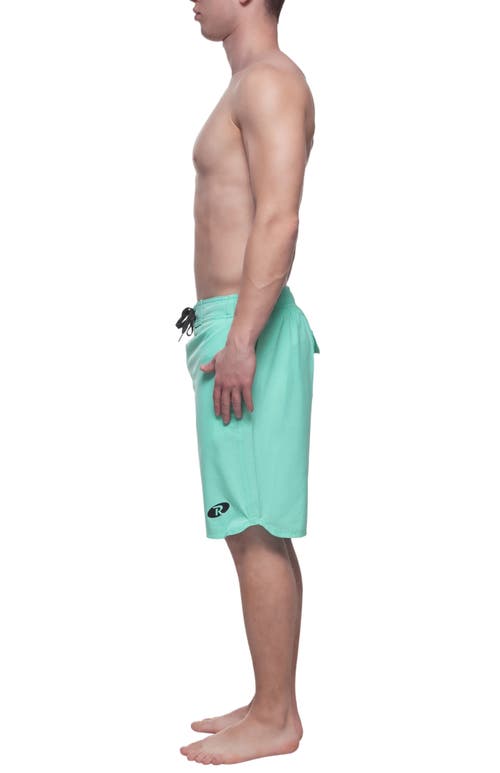 Rokka&rolla Quick-dry Stretch Swim Trunks With Adjustable Waistband In Teal