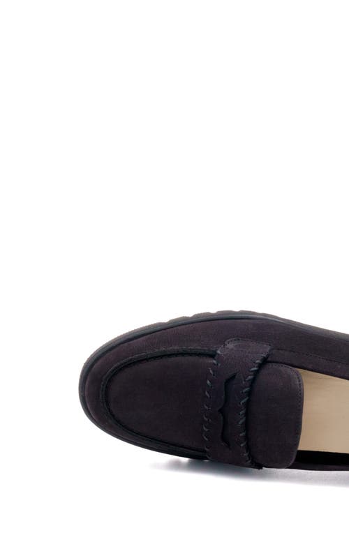 Amalfi By Rangoni Eolo Platform Penny Loafer In Black Long Beach