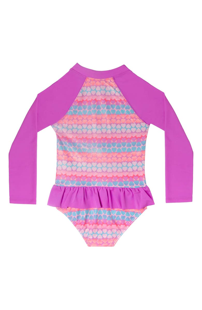Hula Star Hearts Galore One-Piece Rashguard Swimsuit (Toddler Girls ...