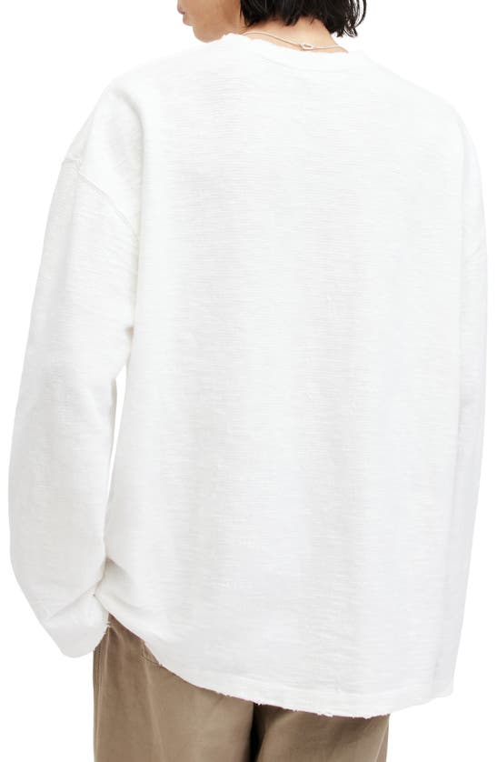 Shop Allsaints Distressed Crewneck Sweater In Lilly White