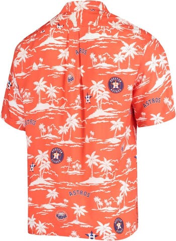 Men's Reyn Spooner Orange/Navy Houston Astros Vintage Short Sleeve Button-Up Shirt