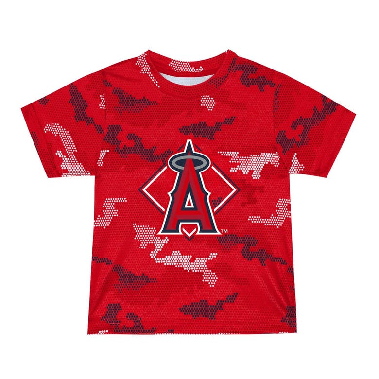 Shop Outerstuff Toddler Fanatics Branded Red Los Angeles Angels Field Ball T-shirt & Shorts Set