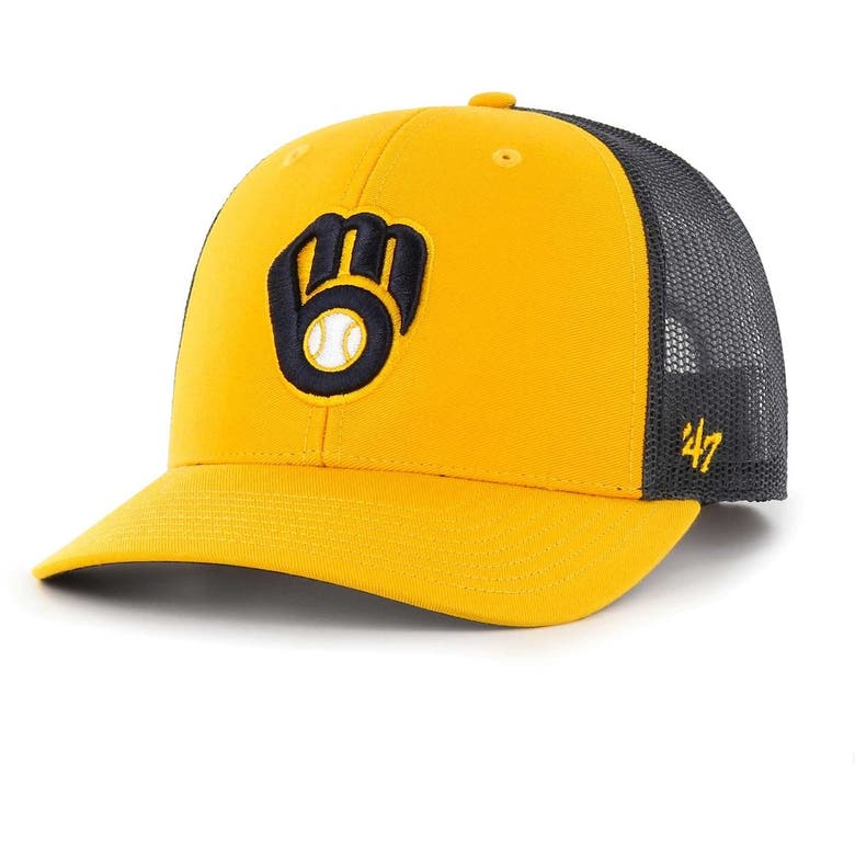 47 ' Gold Milwaukee Brewers Secondary Trucker Snapback Hat