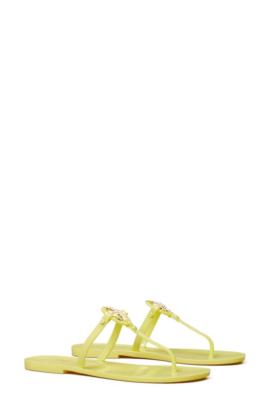 Shop Tory Burch Mini Miller Jelly Thong Sandal In Yellow Pear