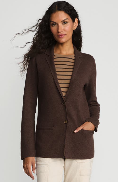 LANDS' END LANDS' END FINE GAUGE COTTON BUTTON FRONT BLAZER SWEATER