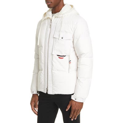 2 Moncler 1952 Convertible Hooded Nylon Puffer Coat, Ivory