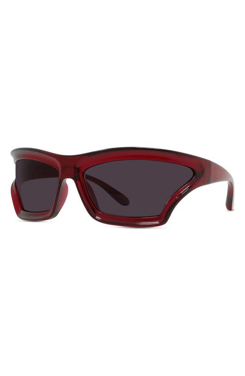 Shop Loewe X Paula's Ibiza 70mm Oversize Mask Sunglasses In Shiny Red/smoke