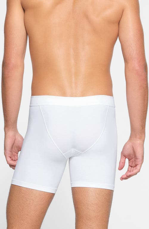 Shop Skims 3-pack 5-inch Stretch Cotton & Modal Boxer Briefs In Chalk