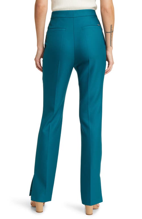Hugo Boss Slim-fit Trousers In Virgin-wool Twill In Emerald Night