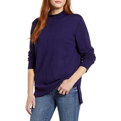 Cotton Emporium Side Slit Sweater, Blue