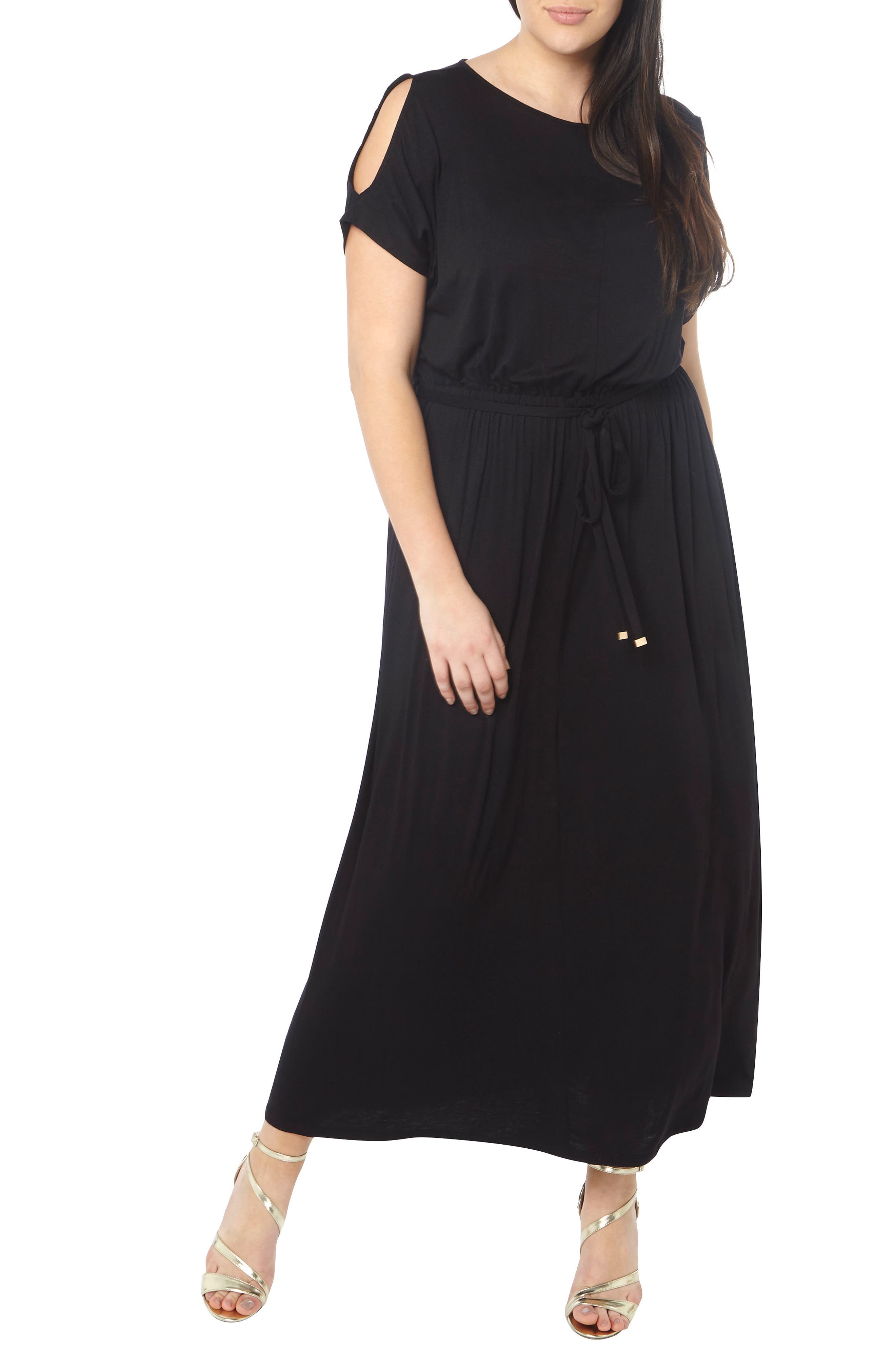 Dorothy Perkins Cold Shoulder Jersey Maxi Dress (Plus Size) Nordstrom