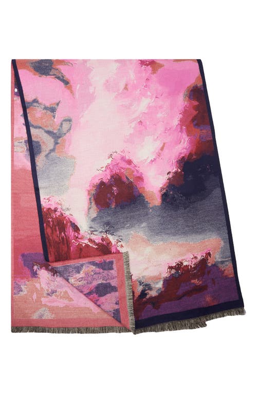 Saachi Floral Reversible Scarf In Light/pastel Pink