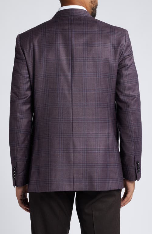 Shop Ted Baker London Jay Plaid Wool Sport Coat In Burgundy