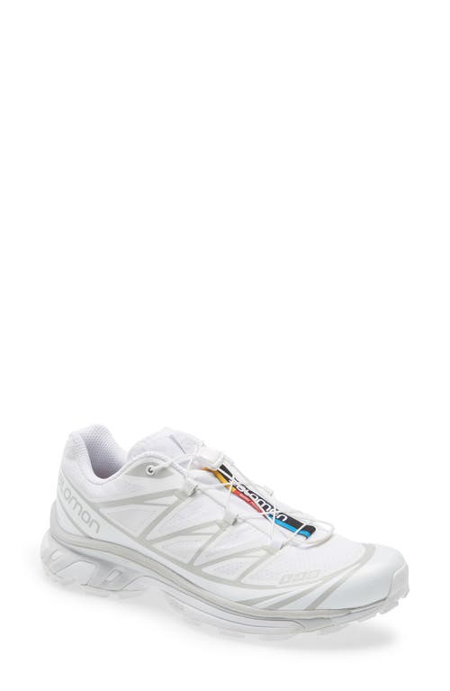 Salomon Gender Inclusive XT-6 Sneaker in White/White/Lunar Rock