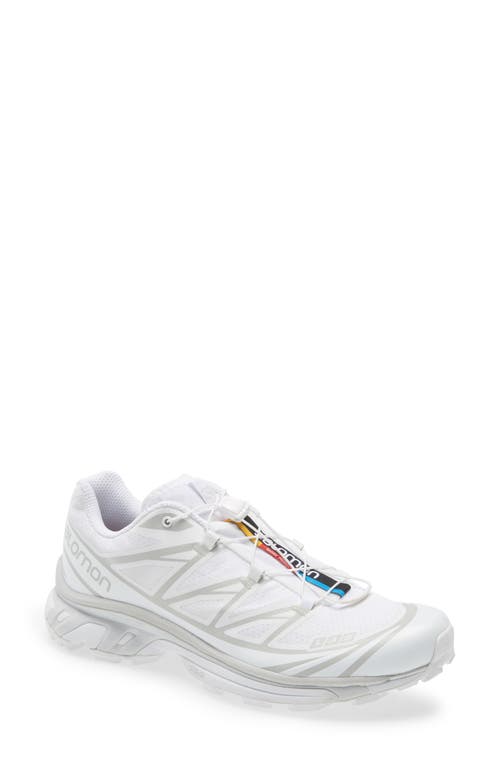 Salomon Gender Inclusive Xt-6 Sneaker In White/white/lunar Rock