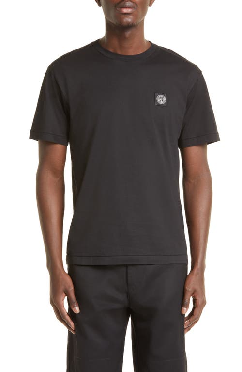 Stone Island Logo Patch Cotton T-Shirt in Black at Nordstrom, Size Small