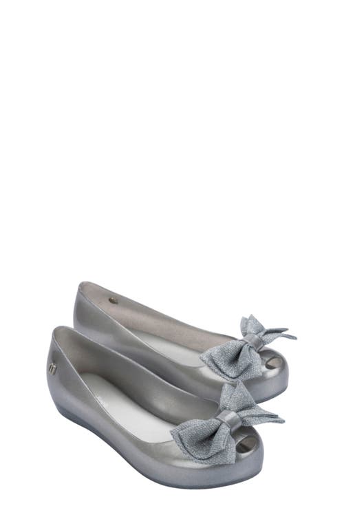 Shop Mini Melissa Kids' Ultragirl Sweet X Flat In Pearly Silver