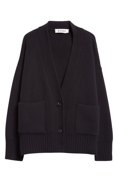 Shop Rohe Róhe Wool Cardigan In Black