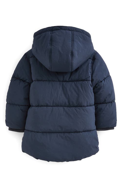 Shop Next Kids' Quilted Hooded Jacket In Blue