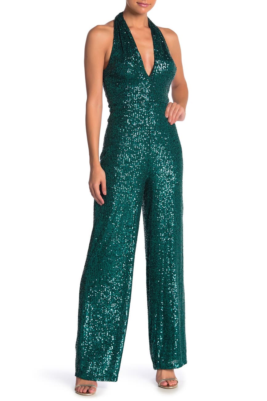 JUMP Sequin Halter Jumpsuit Nordstrom Rack