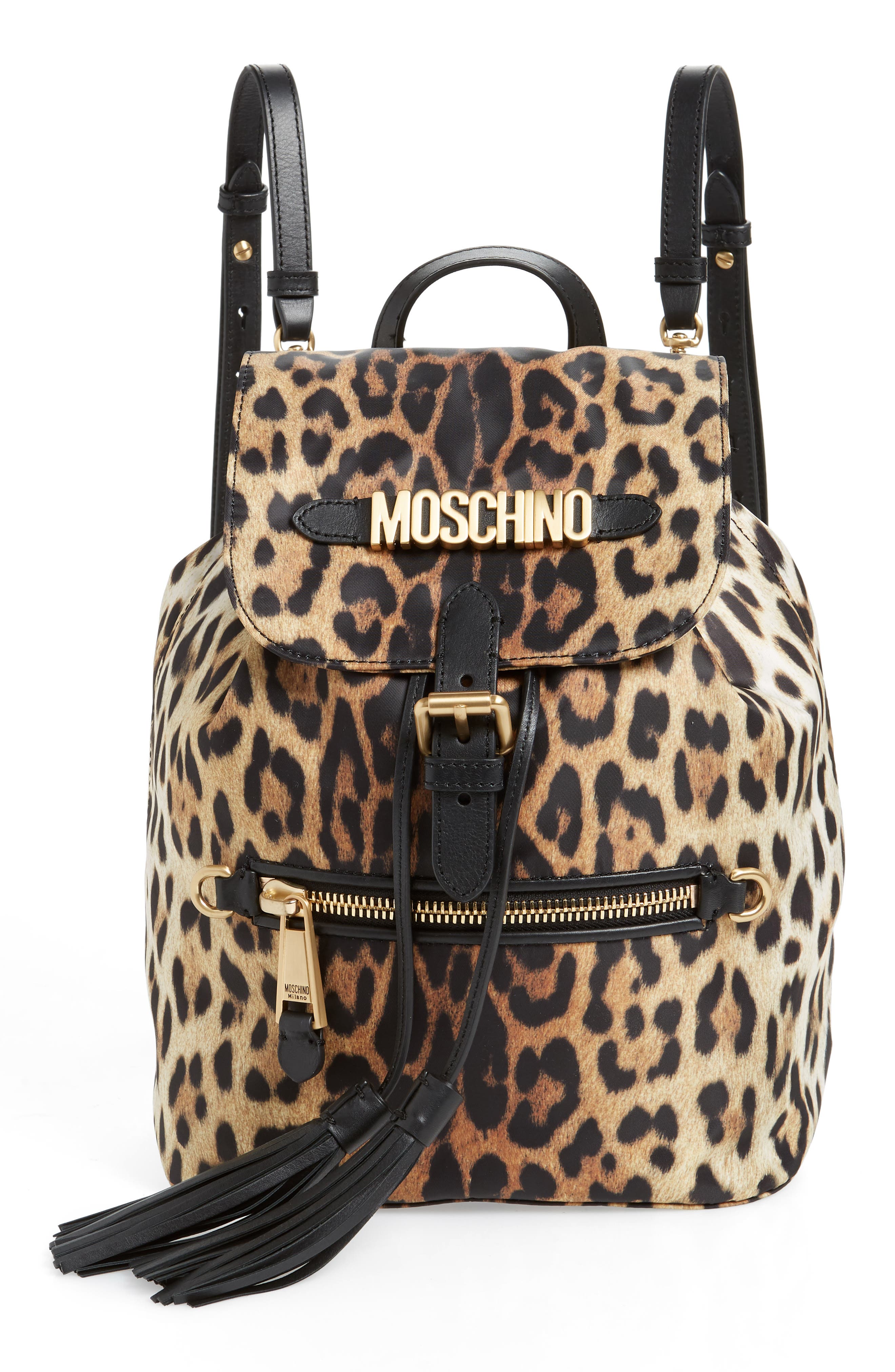 moschino leopard print bag