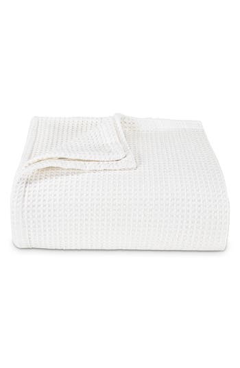 Vera Wang Waffle Weave Cotton Blanket In White