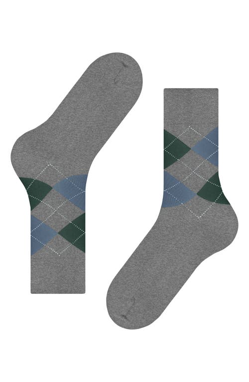 Falke Sensitive Argyle Crew Socks In Light Grey