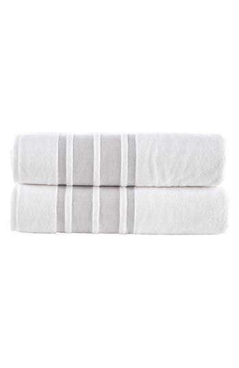 Brooks Brothers Contrast Boarder 2-piece Towel Set In Metallic