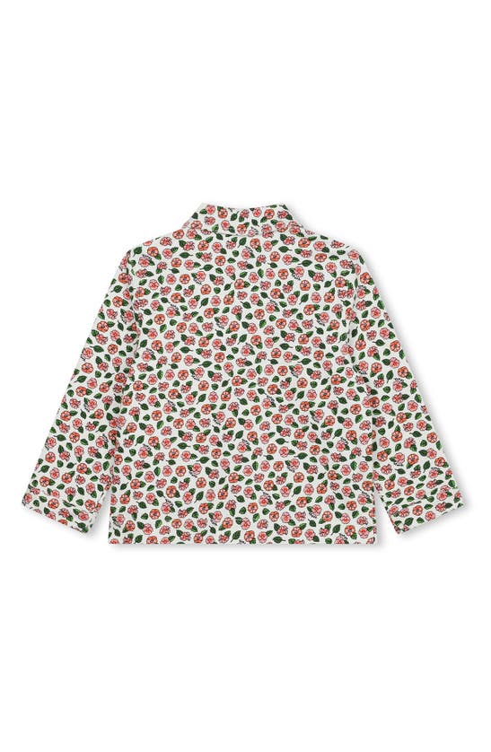 Shop Kenzo Kids' Floral Print Twill Jacket In 12p-ivory