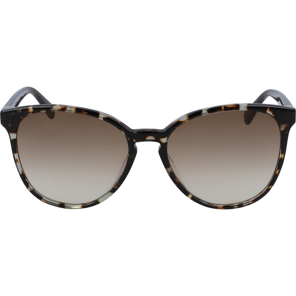 Shop Longchamp Le Pliage 53mm Gradient Cat Eye Sunglasses In Havana Aqua/brown