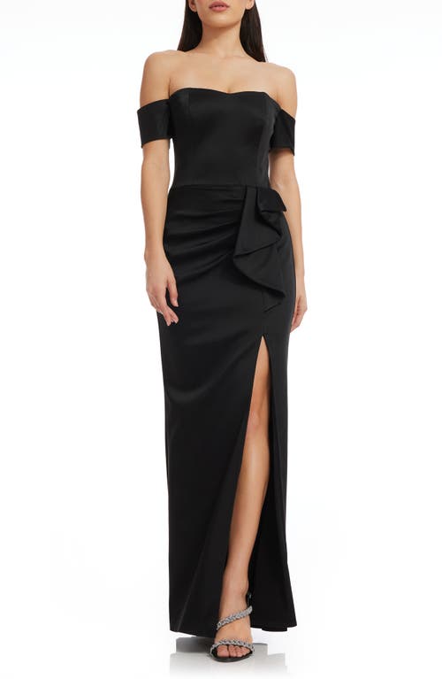 Dress the Population Gabrielle Off Shoulder Gown Black at Nordstrom,