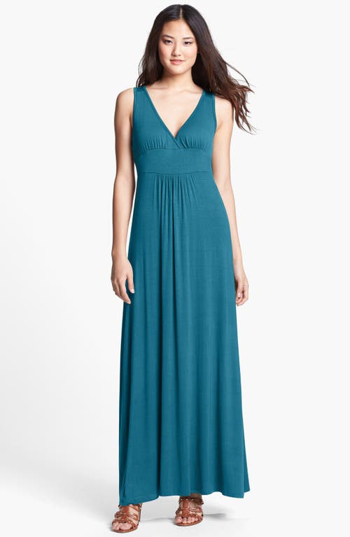 Loveappella Solid Maxi Dress in Teal Harbor