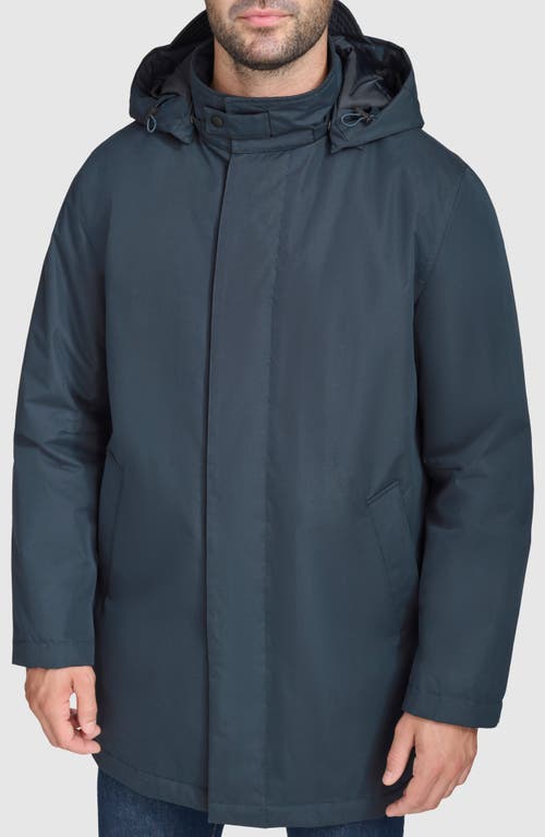 Cole Haan Signature Hooded Raincoat In Navy