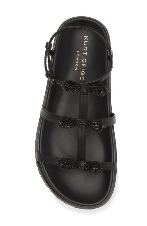 Shop Kurt Geiger London Pierra Micro Bow Gladiator Sandal In Black