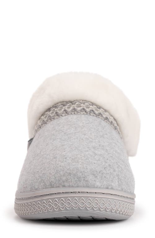 Muk Luks Neira Faux Shearling Slipper In Grey Heather Faux Boiled Wool