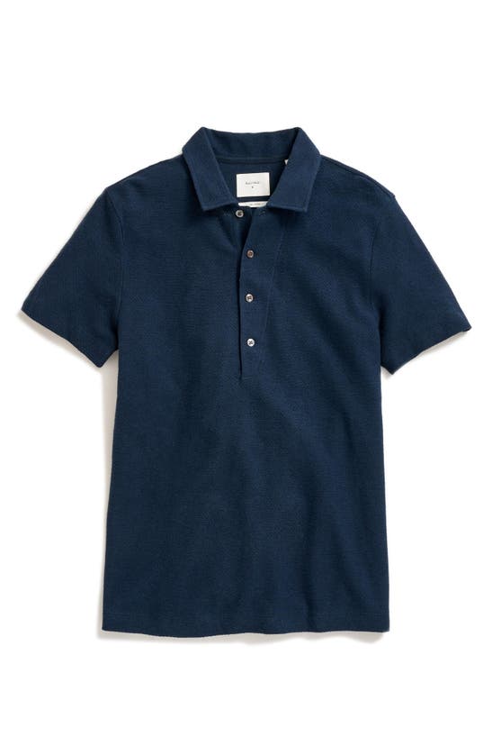 Shop Billy Reid Hemp & Cotton Knit Polo In Carbon Blue