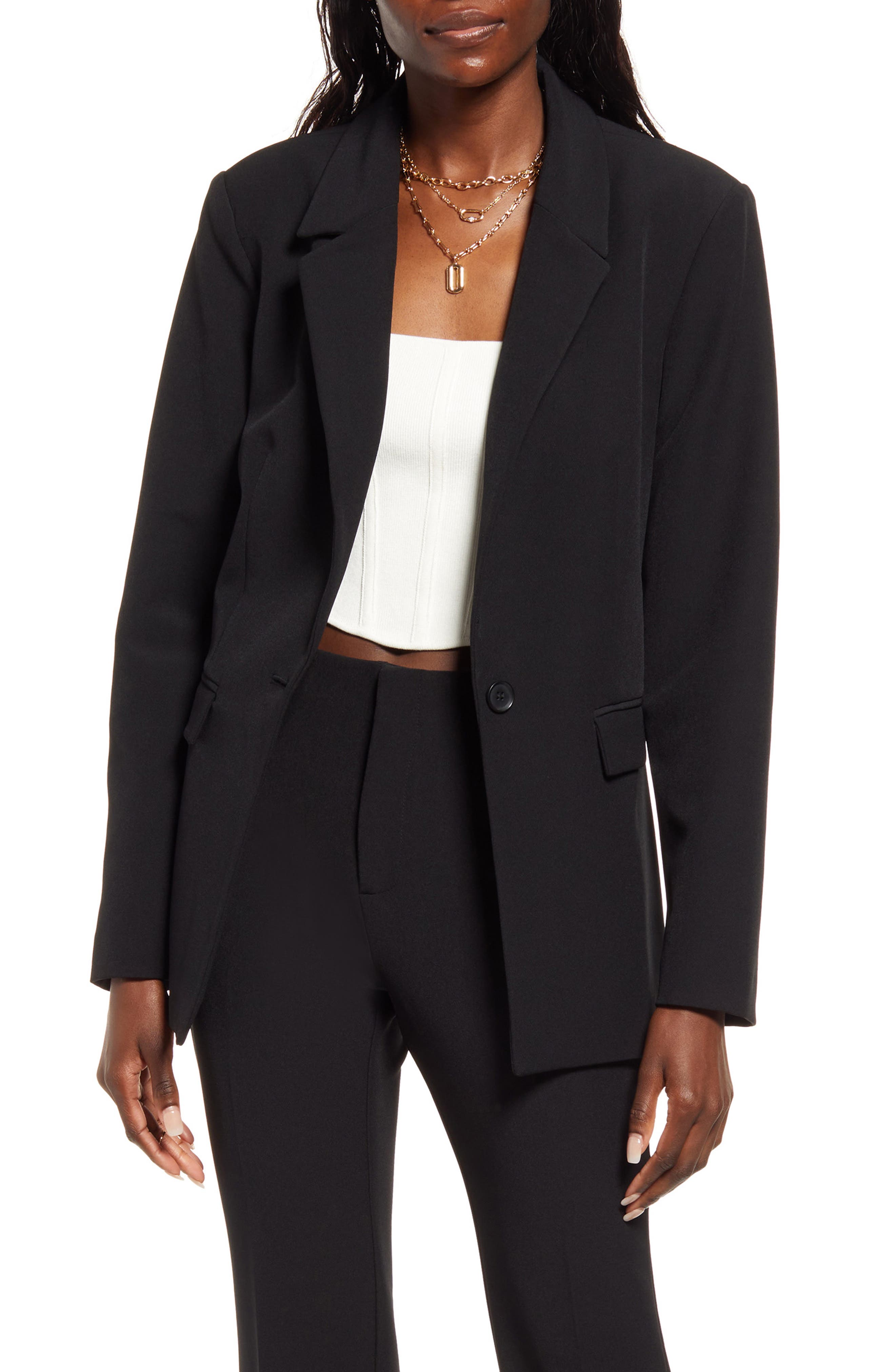 black structured blazer womens