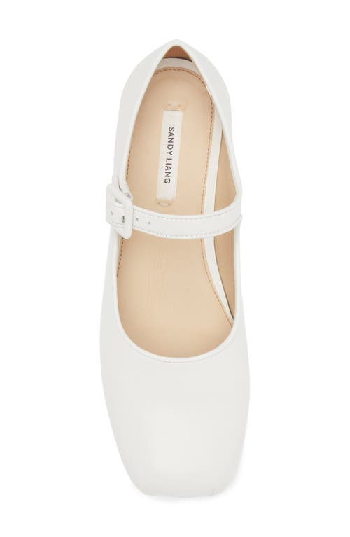 Sandy Liang Pointe Mary Jane Flat In Optic White
