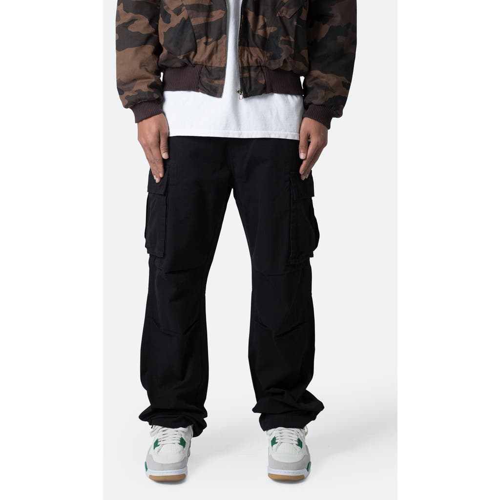 Mnml Ultra Baggy Cotton Cargo Pants In Black