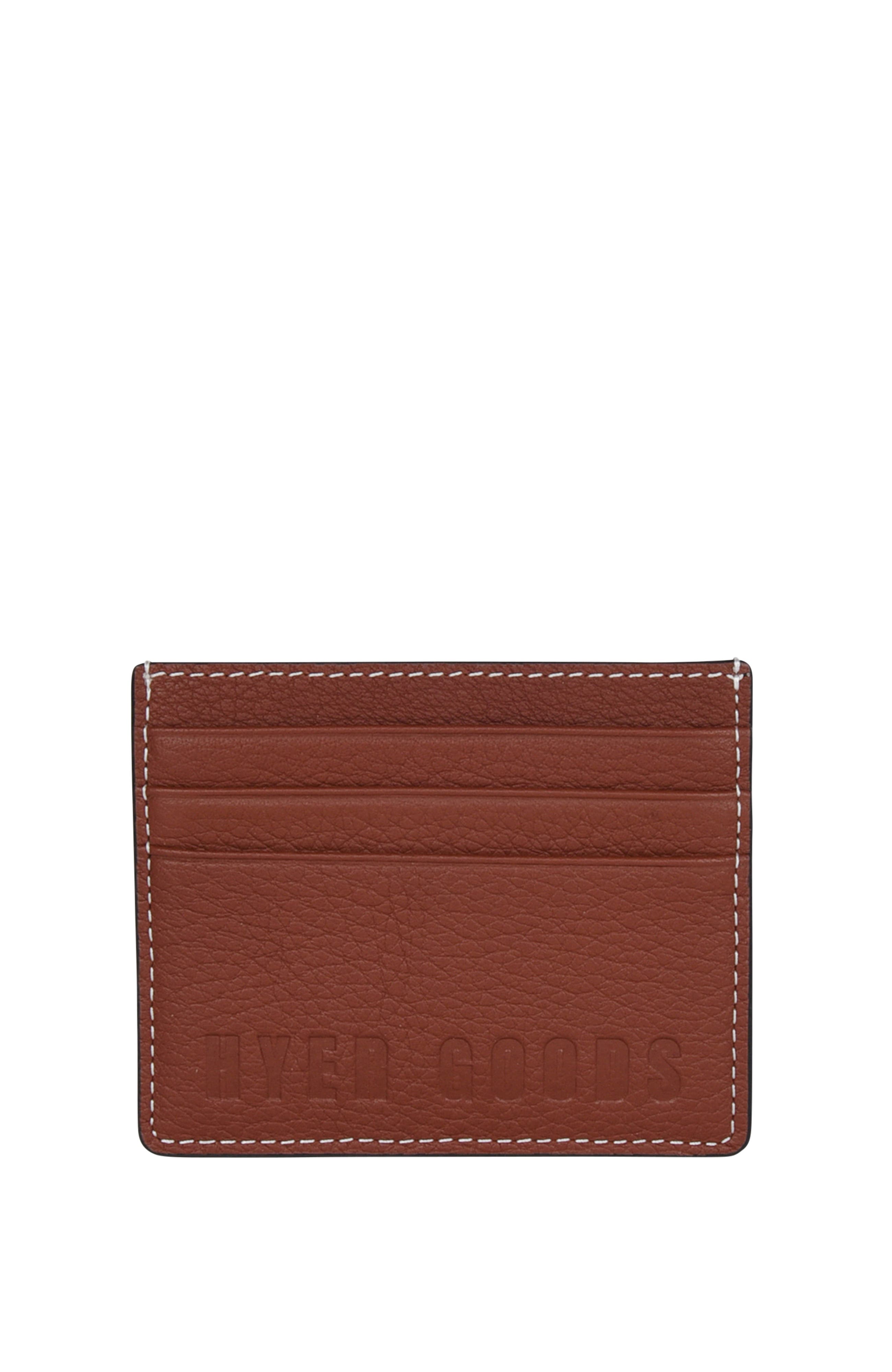 HYER GOODS Upcycled Leather Card Wallet in Saddle Brown Cover